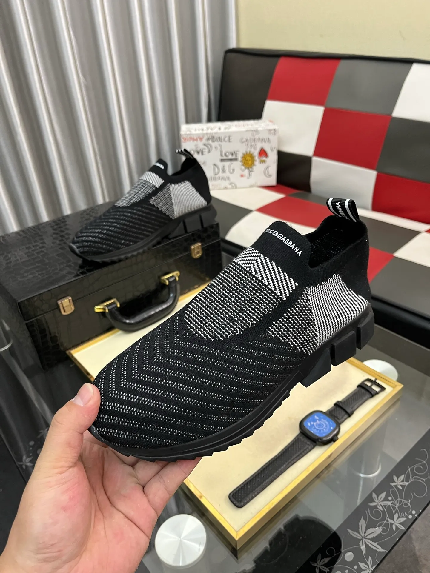Men's men's shoes💰340⌚️⌚️【DG～】men's casual shoes 2022z cabinet simultaneous sale 🔶🔷🔜The upper is made of cowhide spliced fabric ➕Mesh lining, which is comfortable and breathable. The sole is: the original comfortable and wear-resistant outsole, ⚠️The real thing📱Photographed🎬The real thing is better📢📢📢Size: 35-46